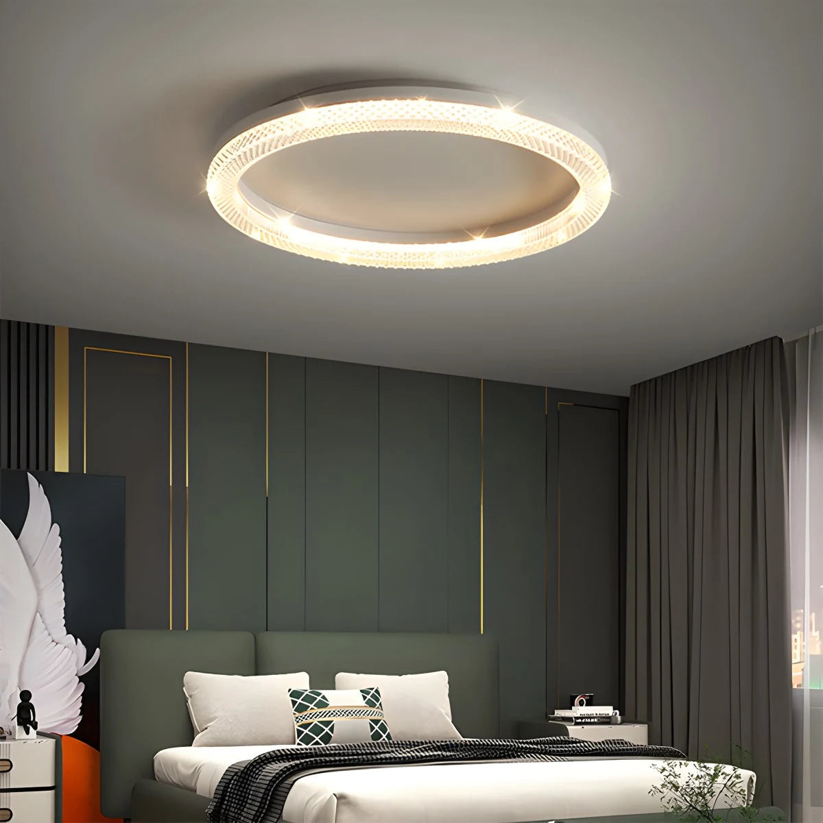 Antizer Light Luxury Circular Crystal Ceiling Light
