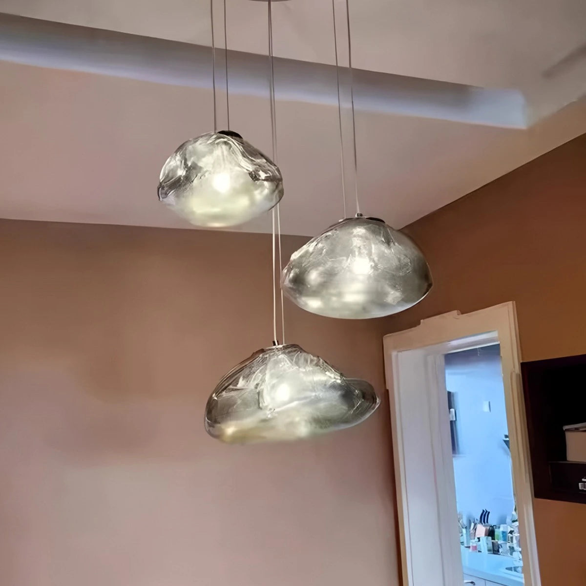 Antizer Light Luxury Cloud Shape Glass Pendant Light