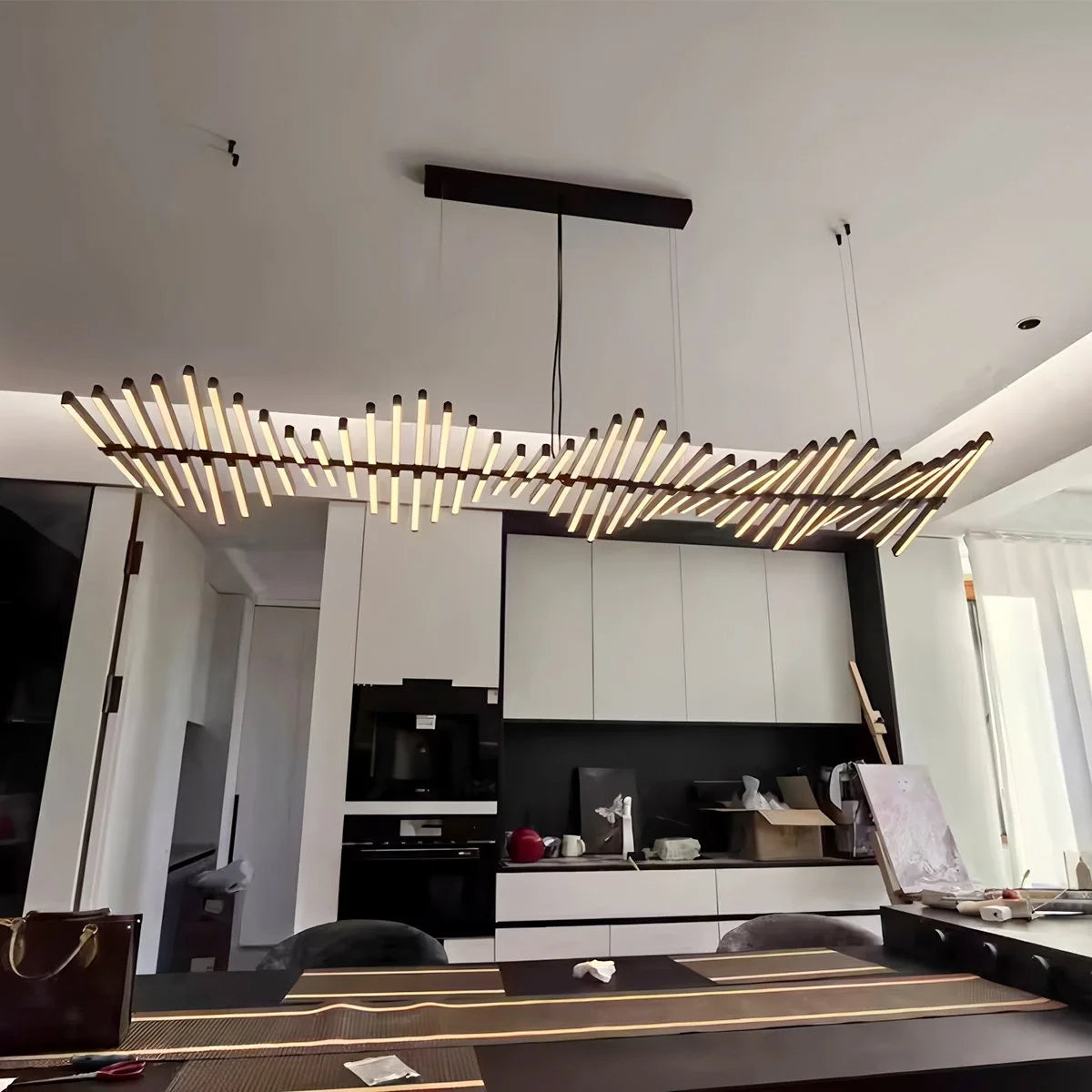 Antizer Linear Fish Bone Modeling Chandelier