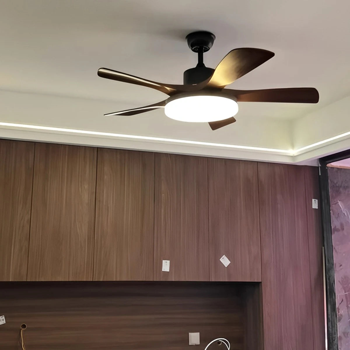 Antizer Living Room Minimalist Ceiling Fan with Light