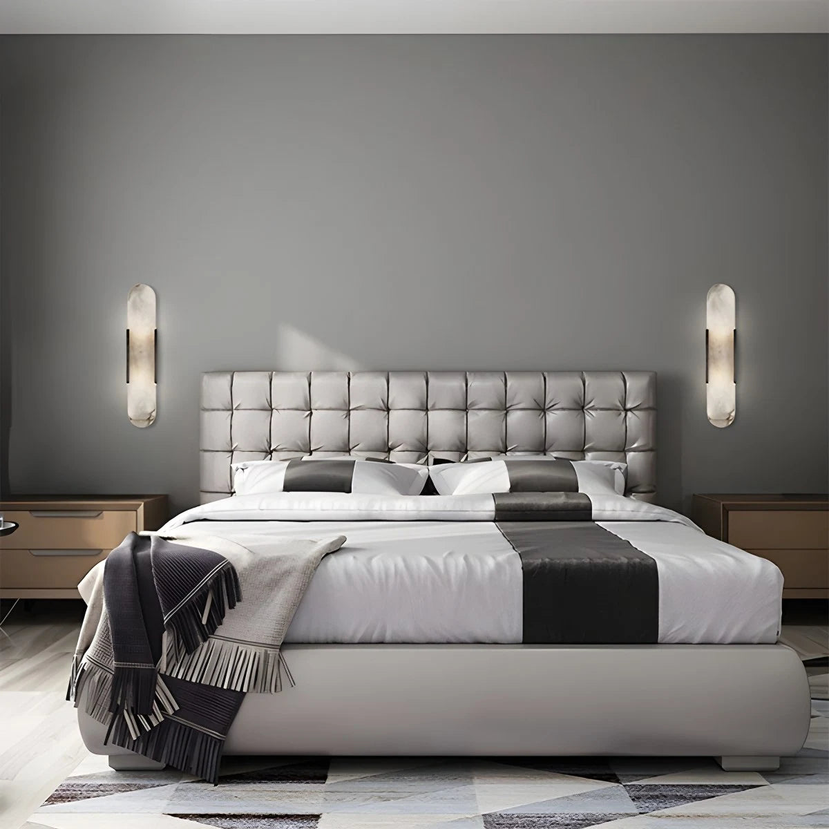 Antizer Luxury Spanish Alabaster Wall Sconce for Living Room
