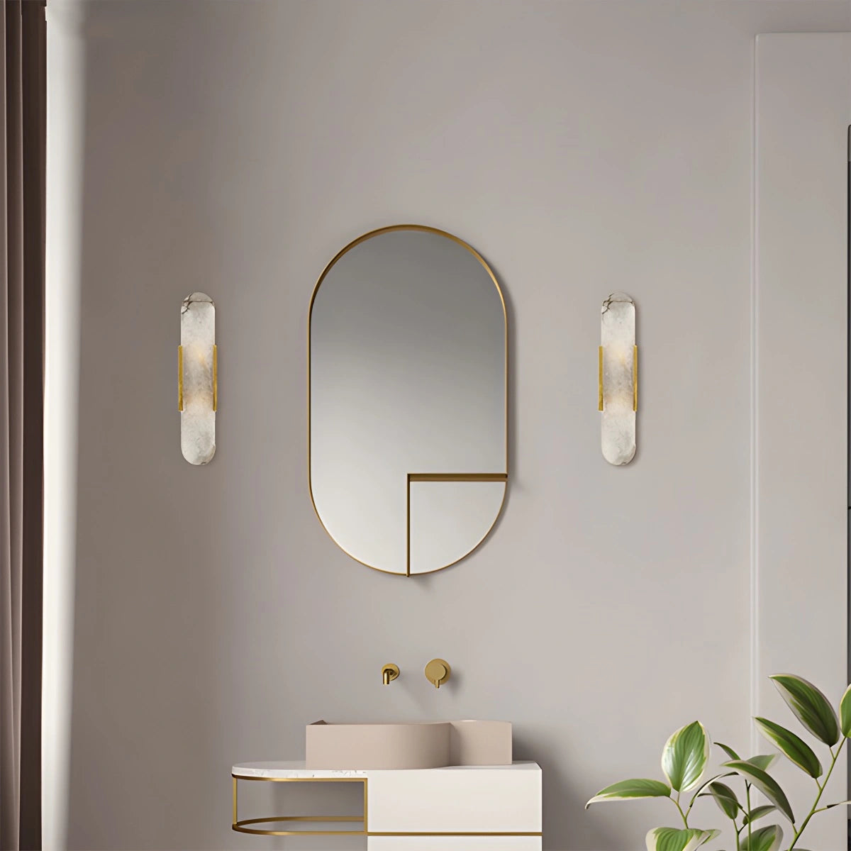Antizer Luxury Spanish Alabaster Wall Sconce for Living Room