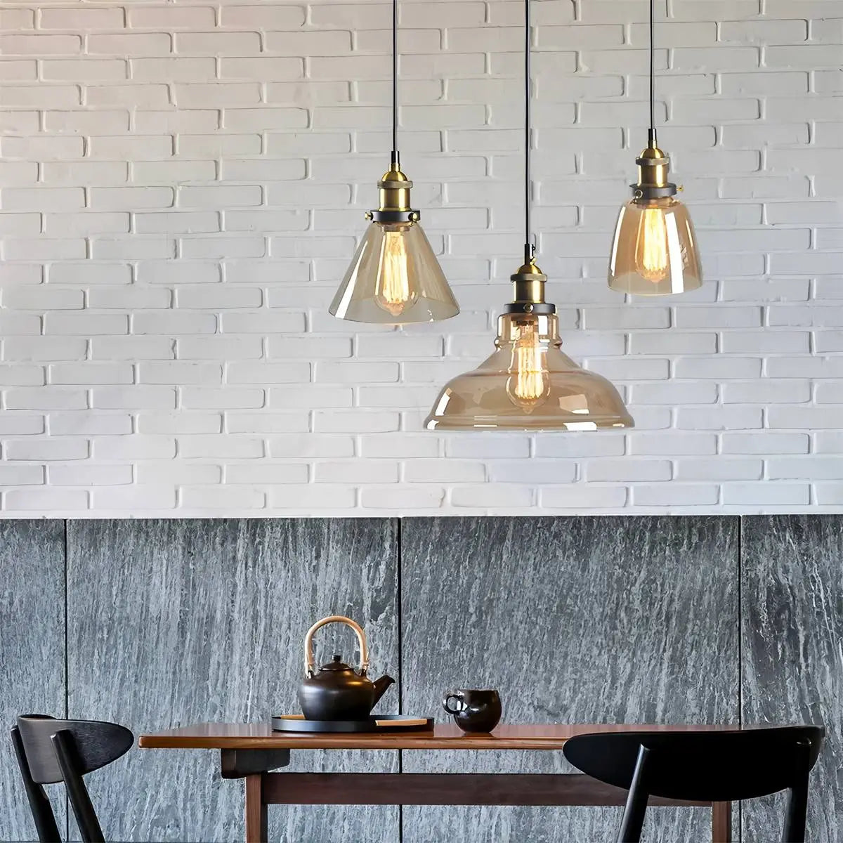 Antizer Mabel Glass Pendant Light for Kitchen Island