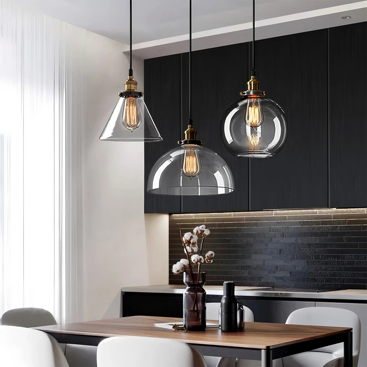 Antizer Mabel Glass Pendant Light for Kitchen Island