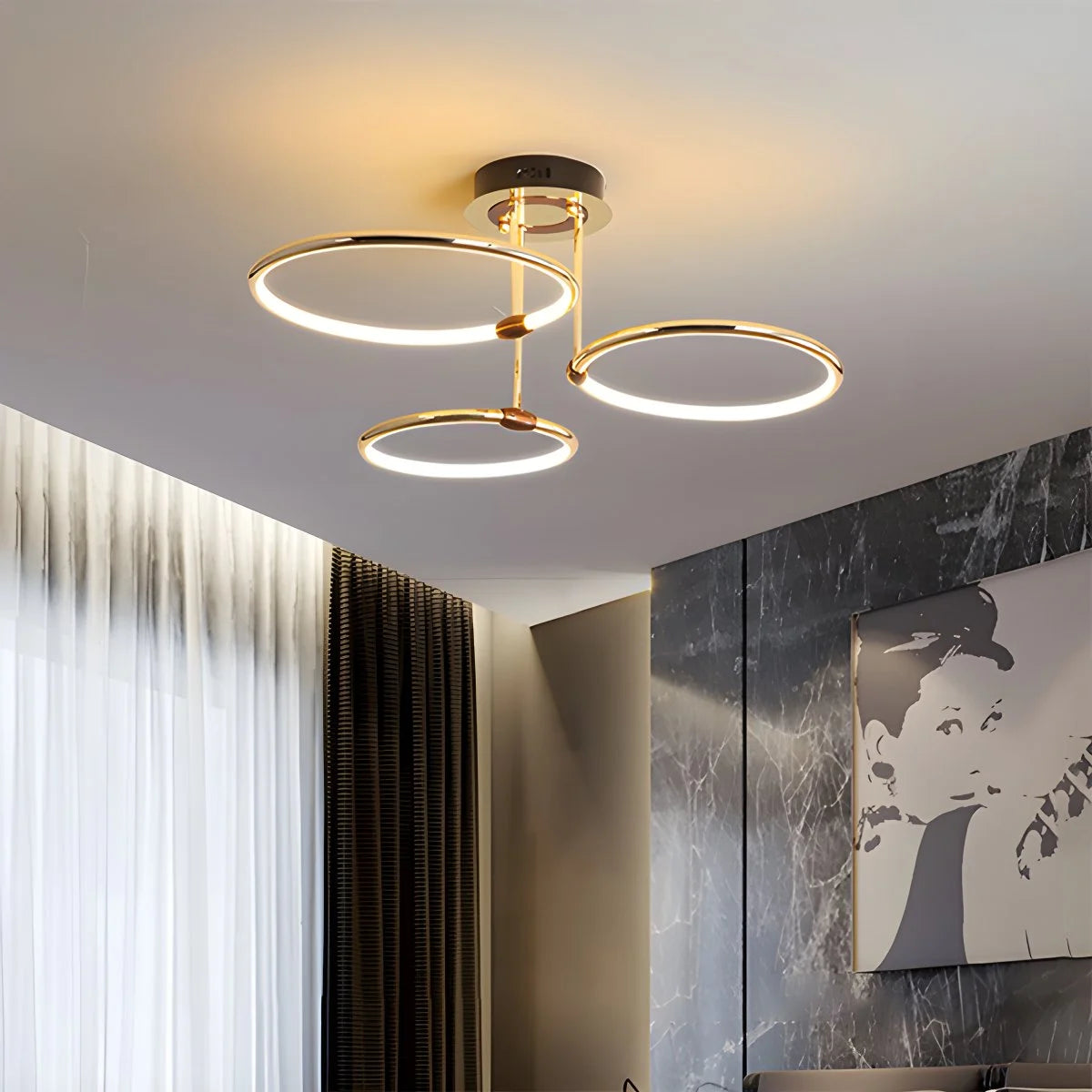Antizer Metal Circular Chandelier Ceiling Lamp