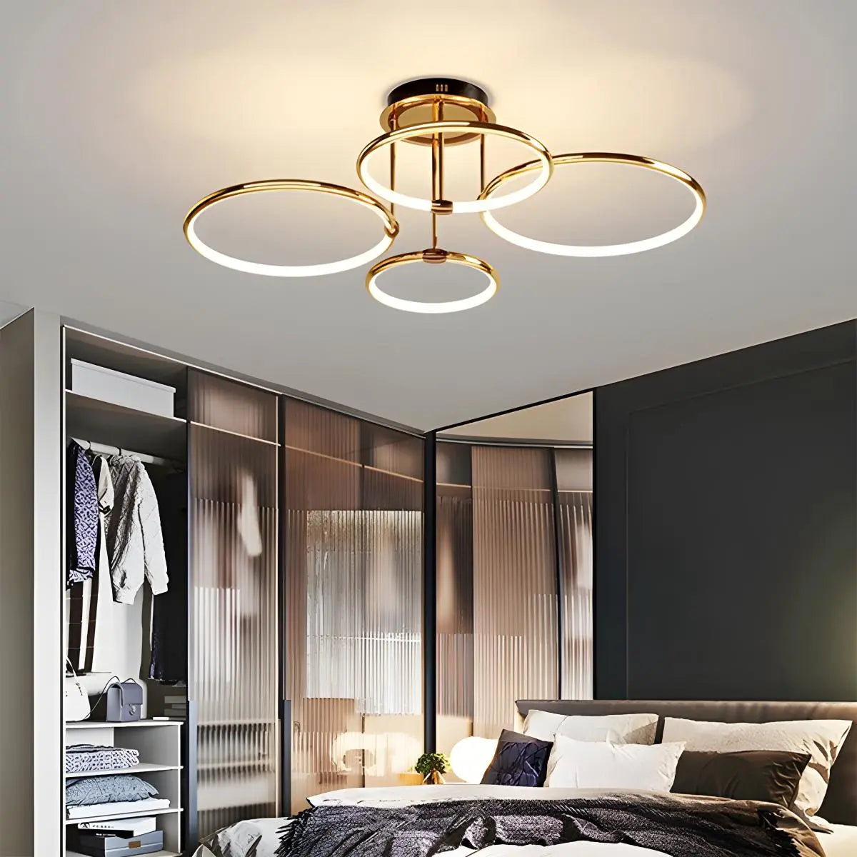 Antizer Metal Circular Chandelier Ceiling Lamp
