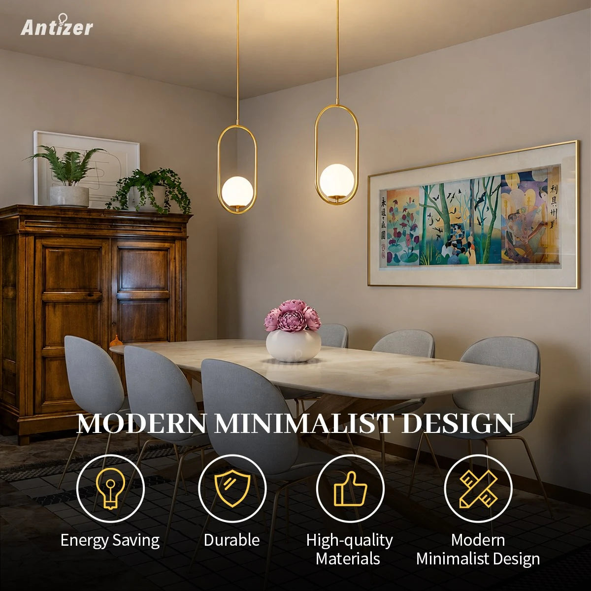 Antizer Mila Pendant Light Minimalist Lighting Fixture