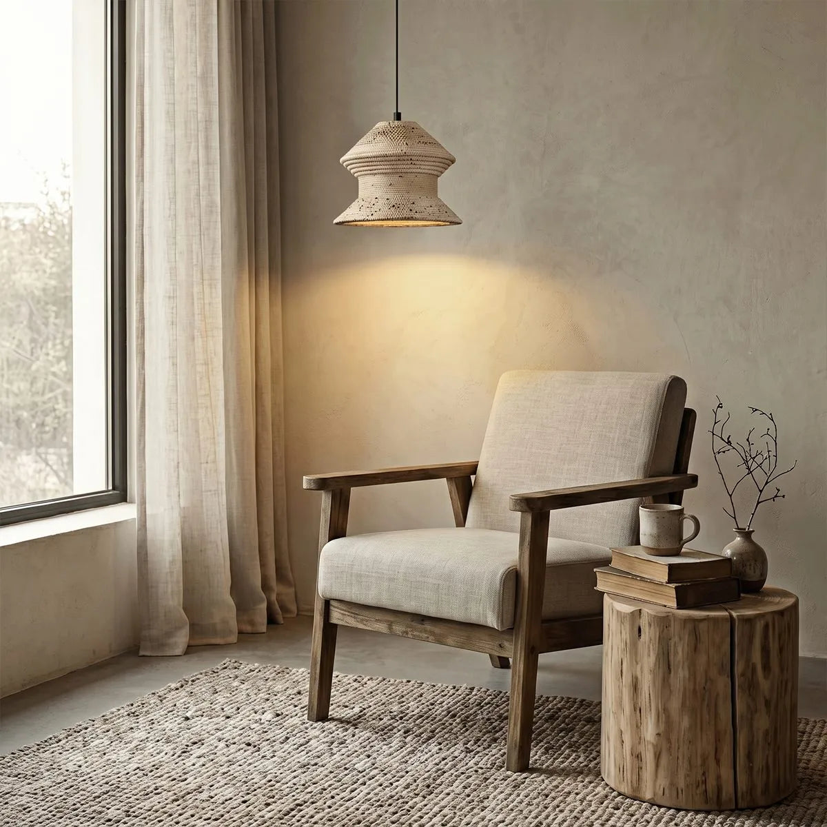 Antizer Minimalist Travertine Pendant Light