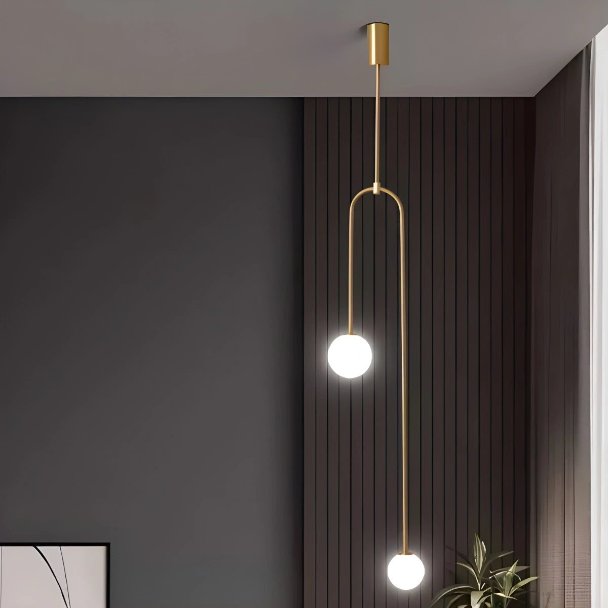 Antizer Minimalist Linear Metal Chandelier