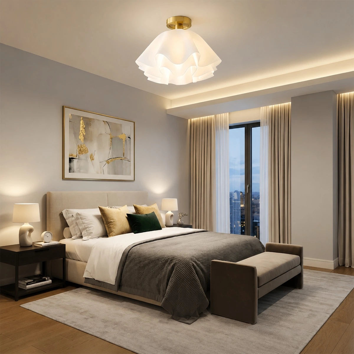 Antizer Modern Acrylic Flower Shape Ceiling Light