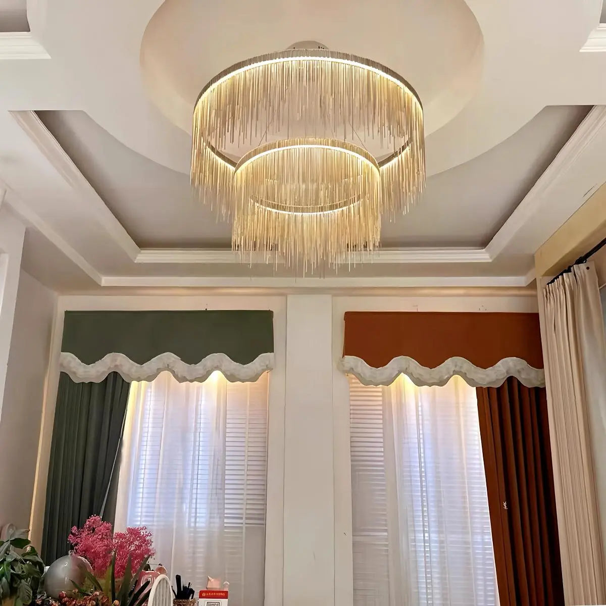 Antizer Modern Art Decor Tassel Chandelier