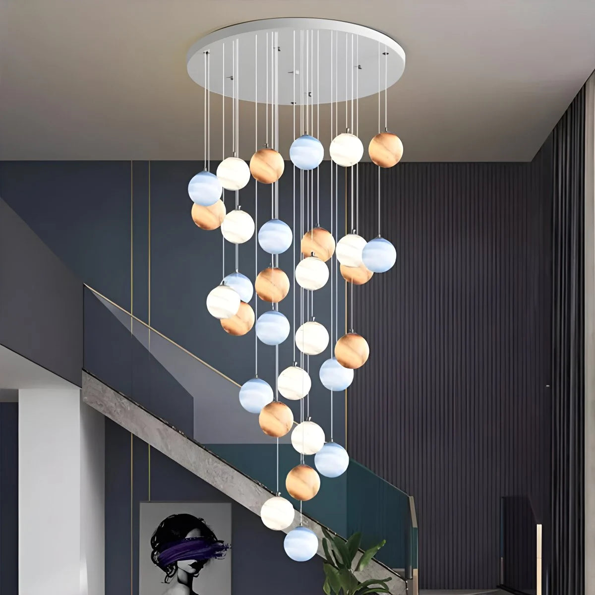 Antizer Modern Attic 3D Moon Celestial Chandelier