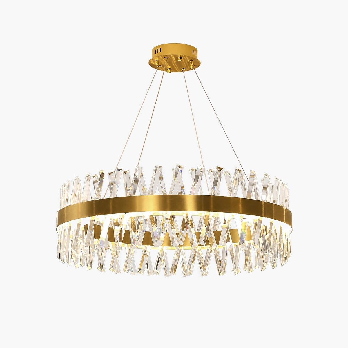 Antizer Modern Crystal Prism Round Chandelier