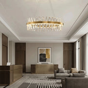 Antizer Modern Crystal Prism Round Chandelier