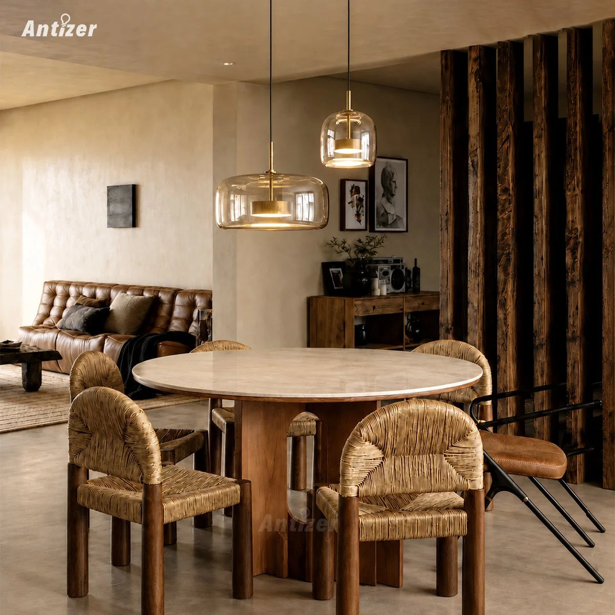 Antizer Modern Glass Pendant Light for Dining Room