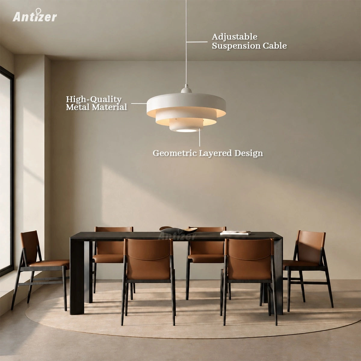 Lámpara colgante LED moderna Antizer para comedor