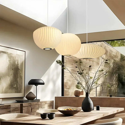 Antizer Vintage LED Silk Lantern Pendant Light