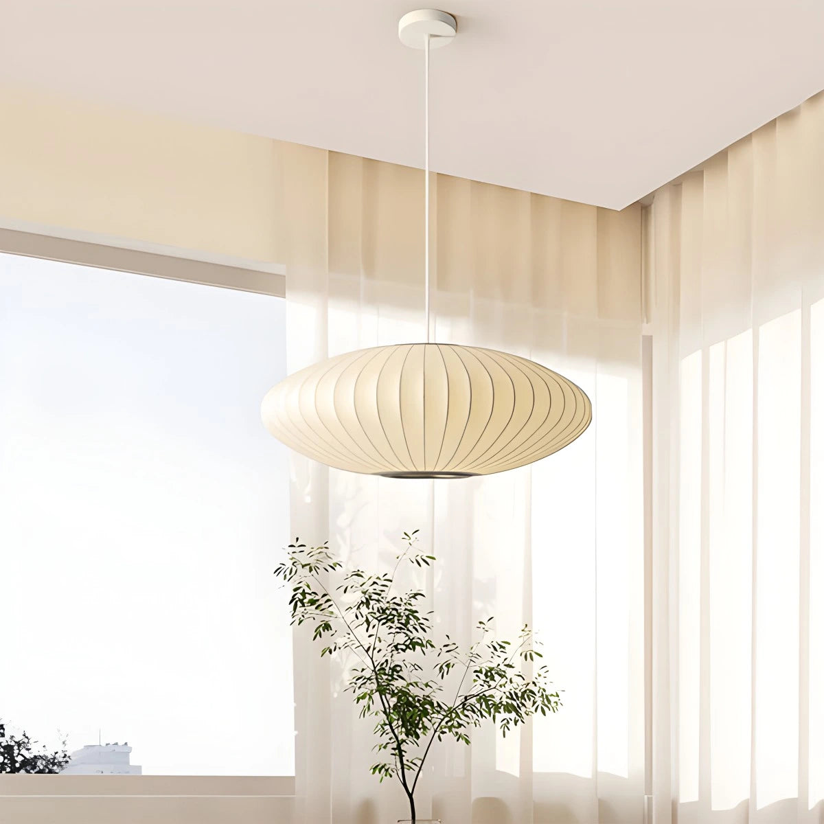 Antizer Vintage LED Silk Lantern Pendant Light