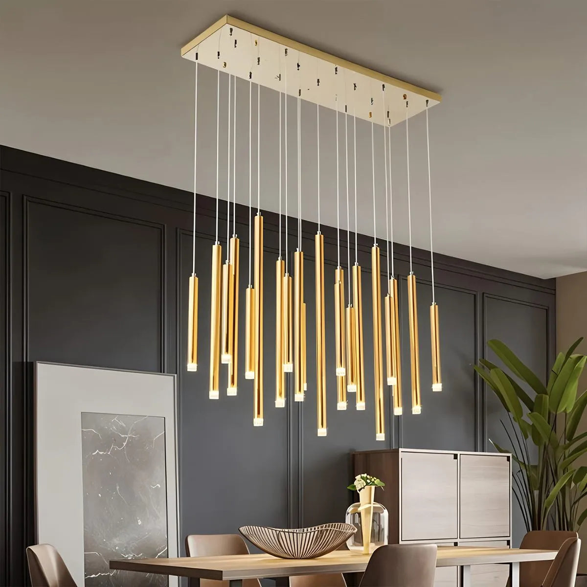 Antizer Modern Luxury Large Long Cylindrical Chandelier