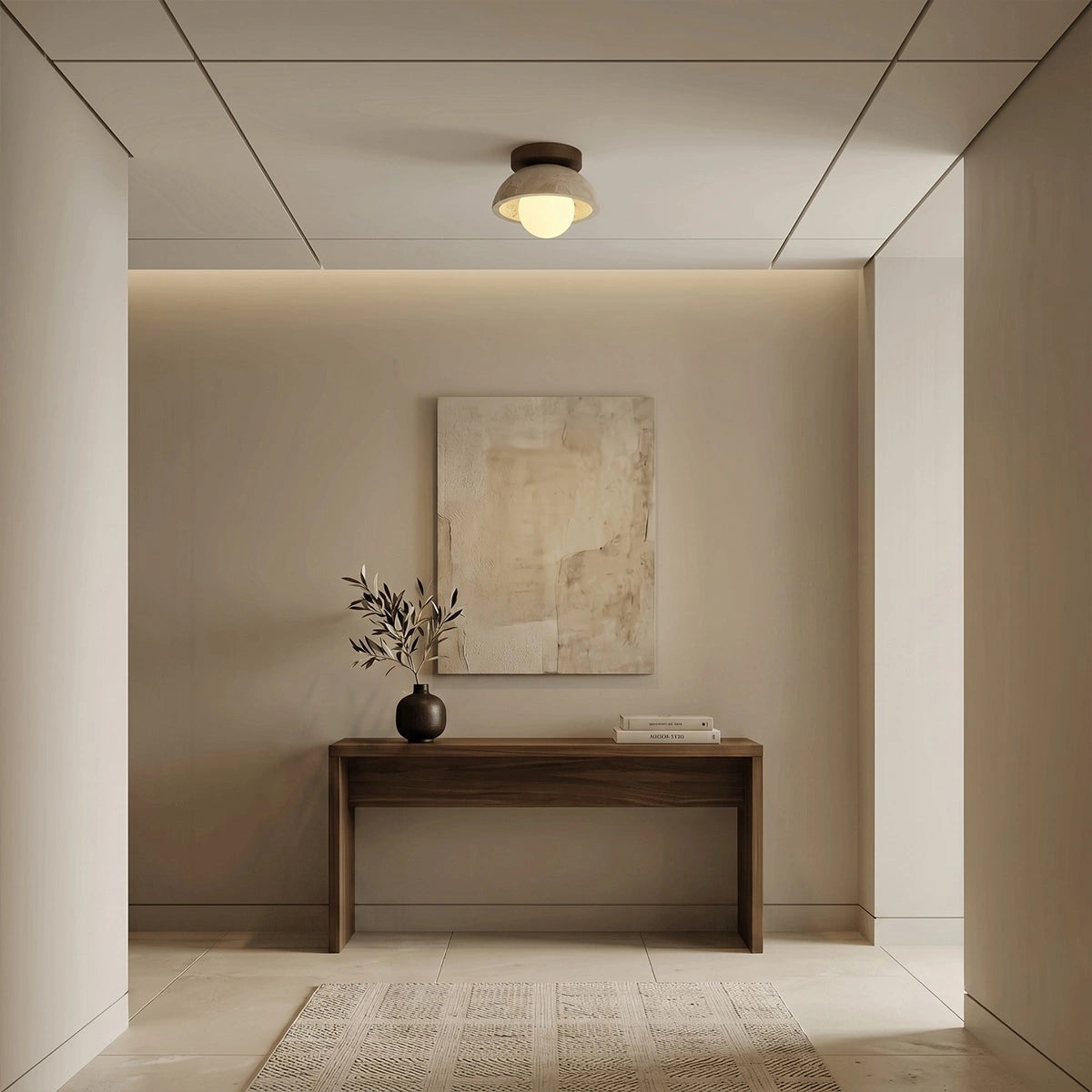 Antizer Natural Travertine Ceiling Light