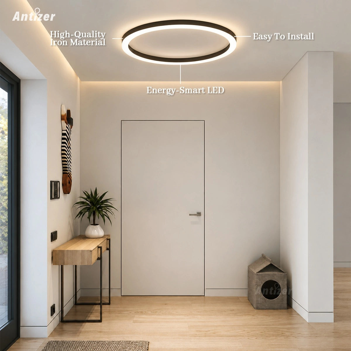 Lámpara de techo LED circular nórdica Antizer para dormitorio