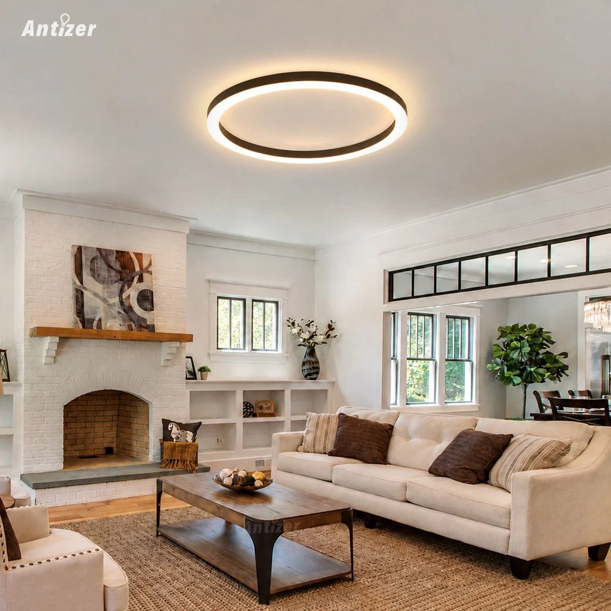 Lámpara de techo LED circular nórdica Antizer para dormitorio