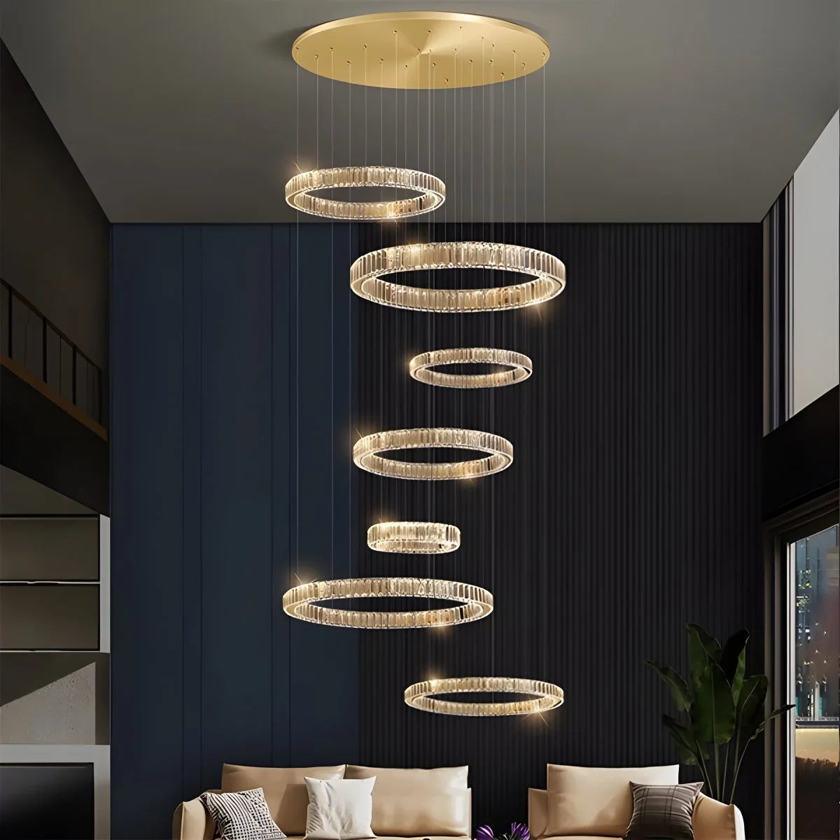 Antizer Nordic Circular Villa Crystal Chandelier