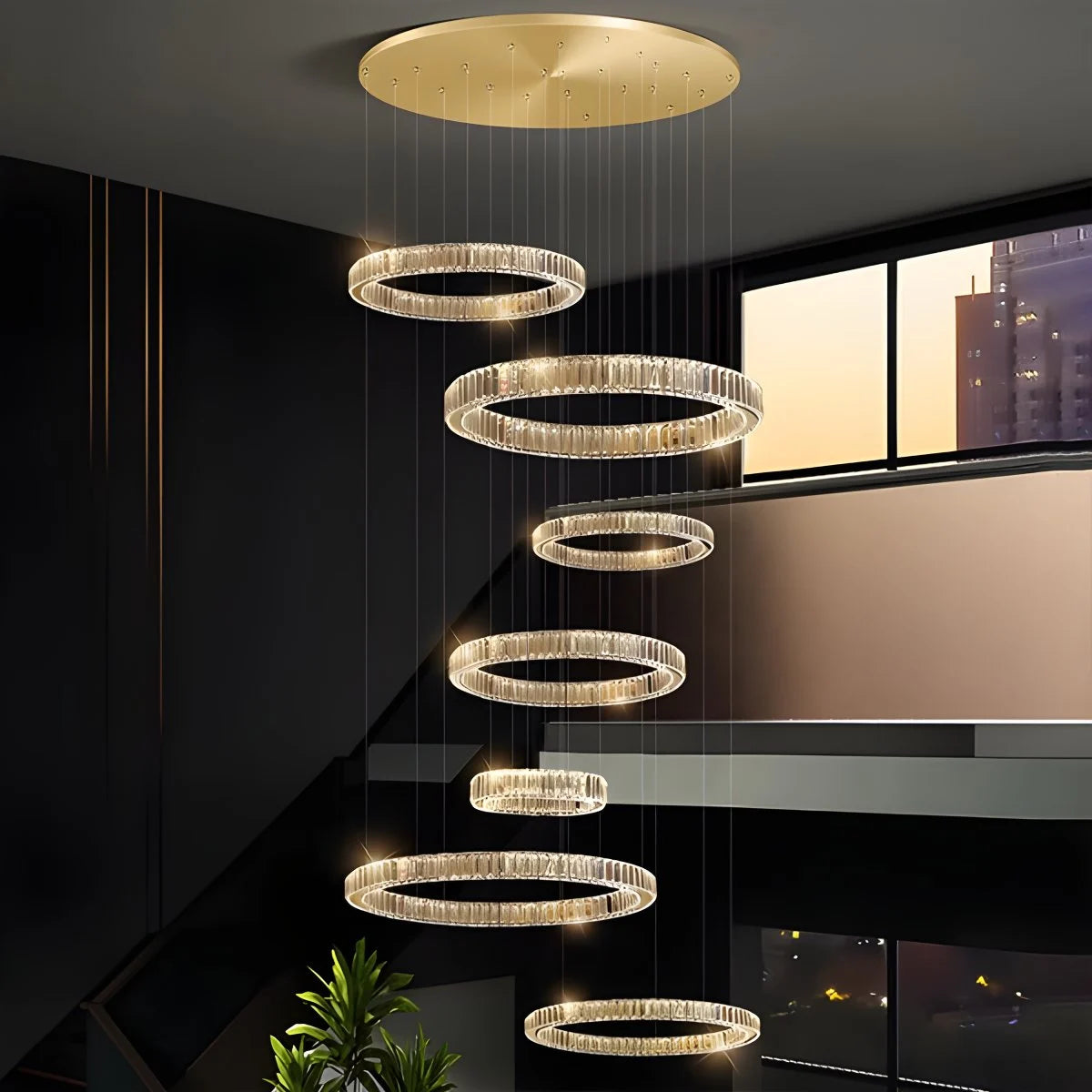 Antizer Nordic Circular Villa Crystal Chandelier