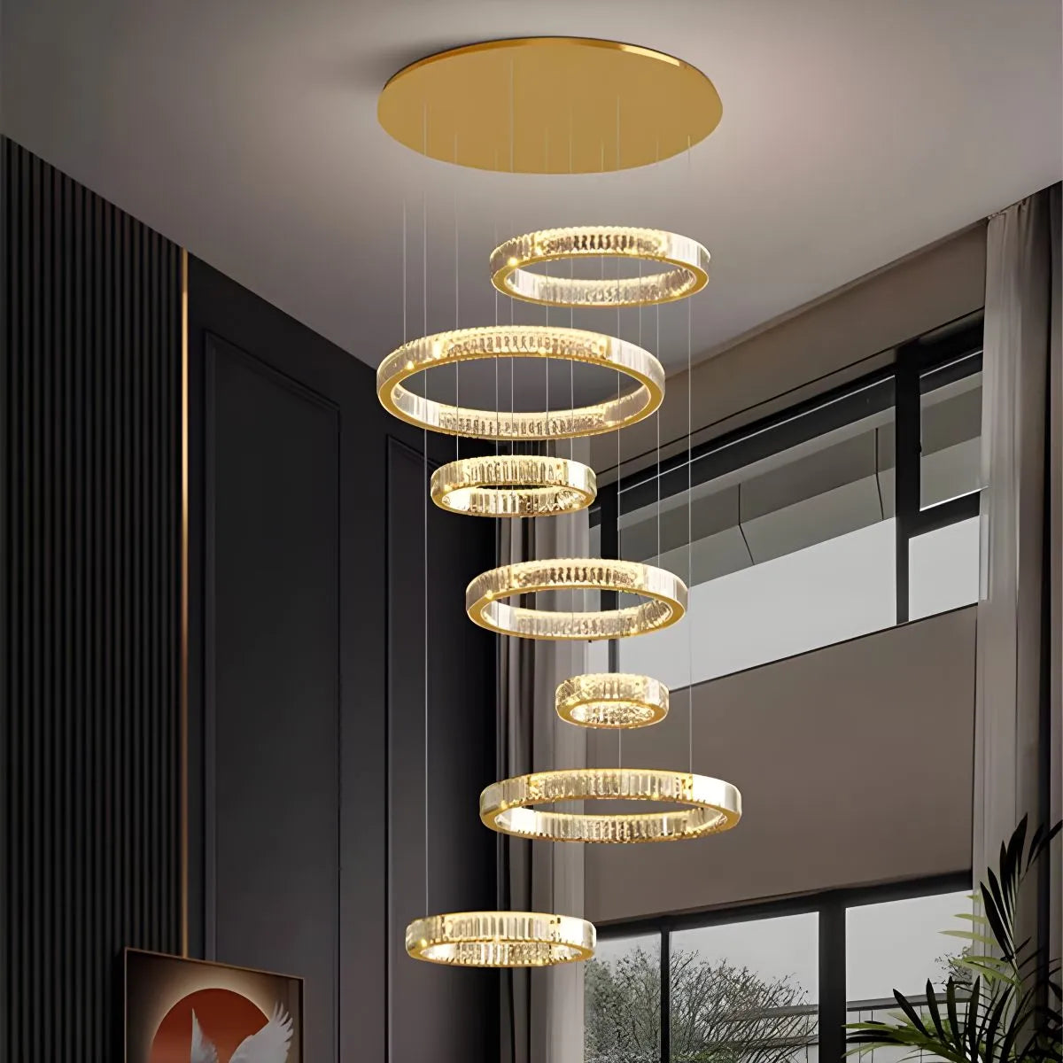 Antizer Nordic Circular Villa Crystal Chandelier