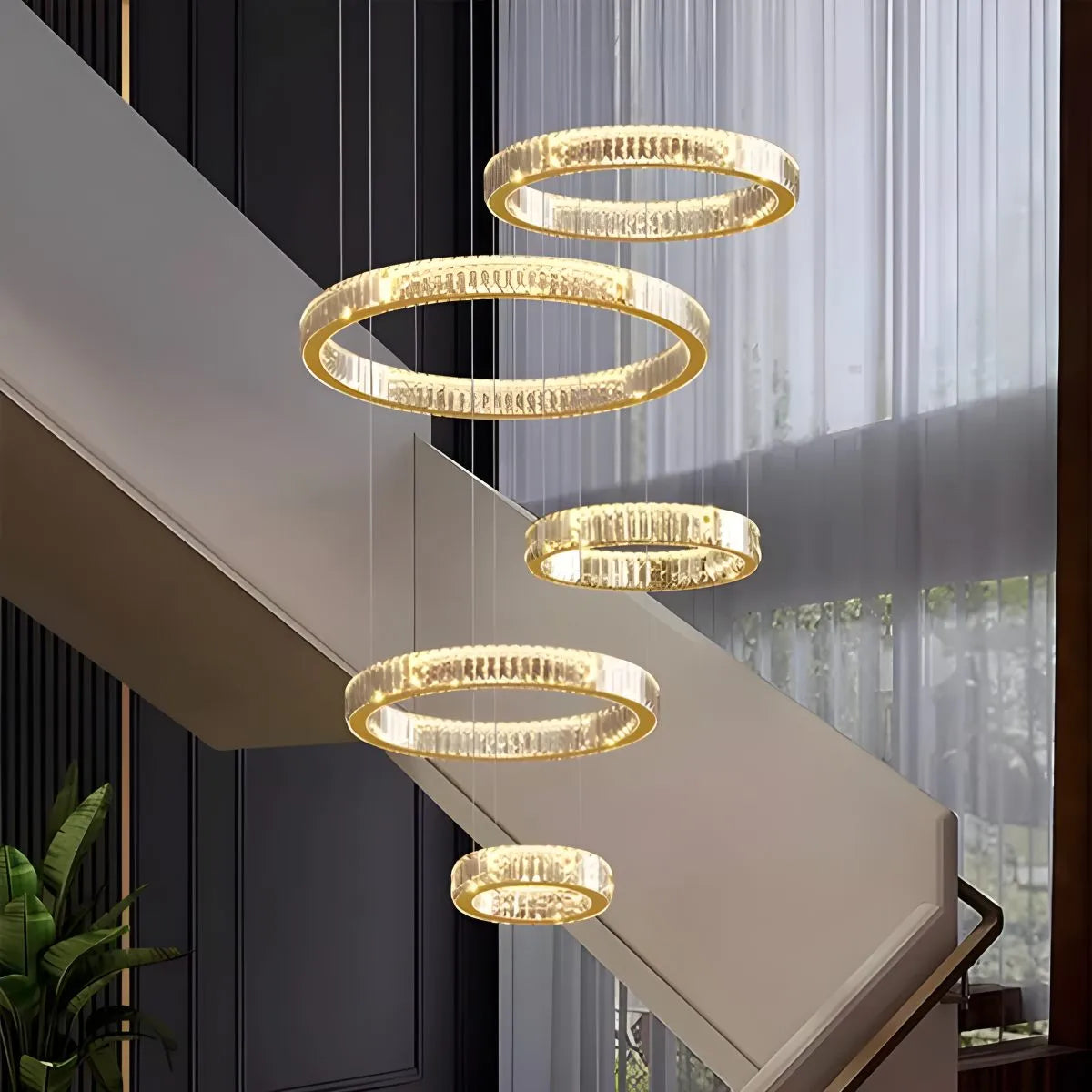 Antizer Nordic Circular Villa Crystal Chandelier