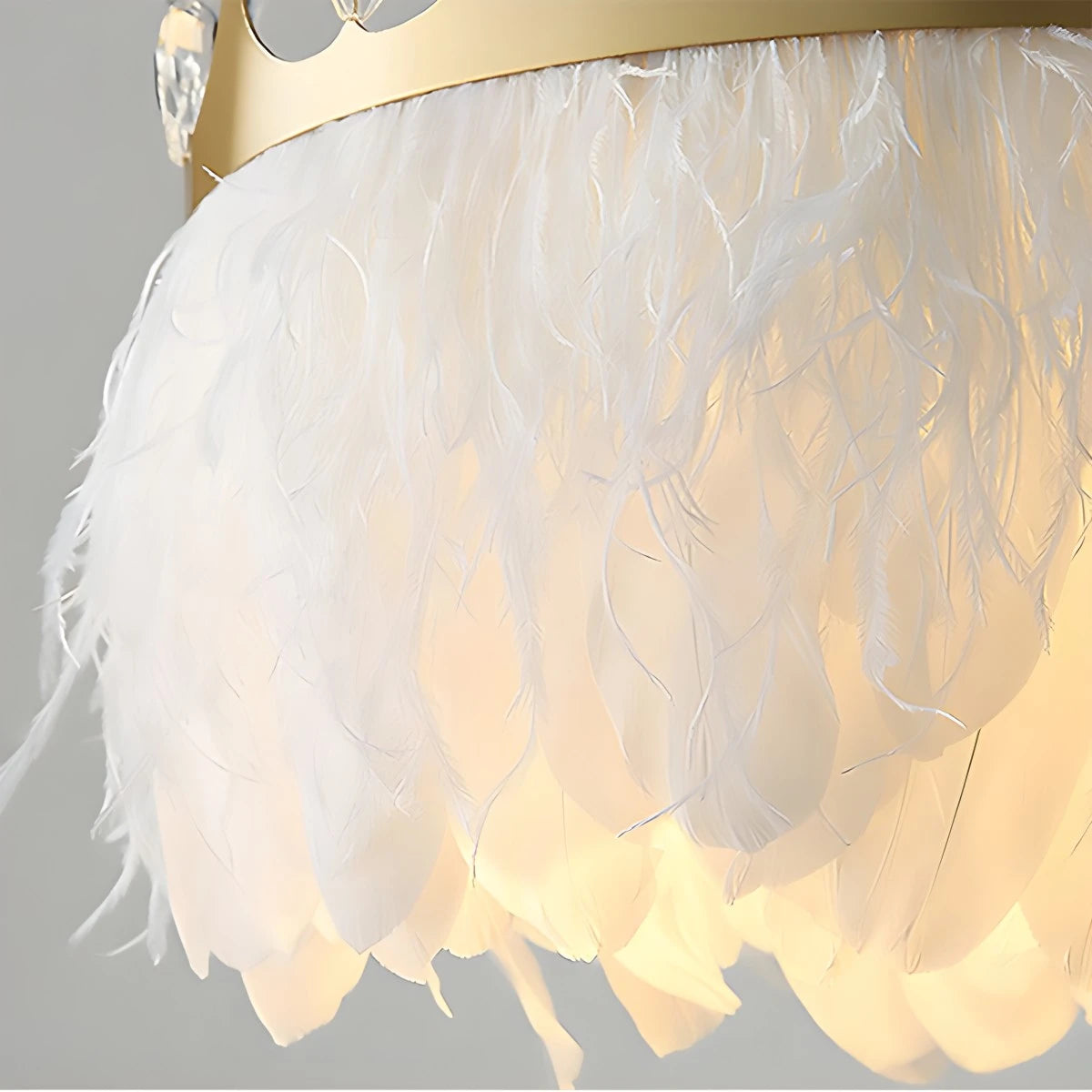 Antizer Nordic Feather Crystal Crown Chandelier