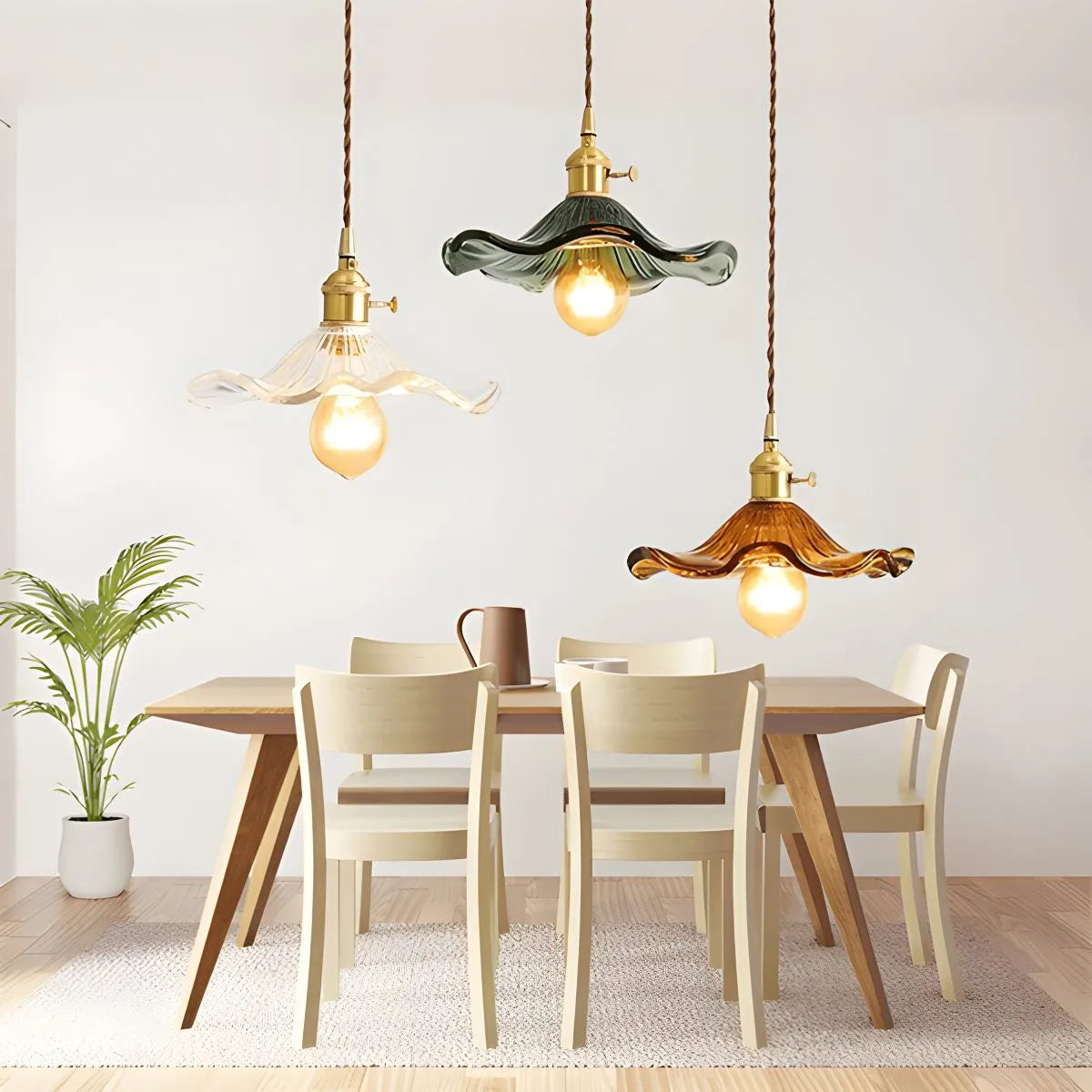 Antizer Nordic Japanese Glass Chandelier for Living Room