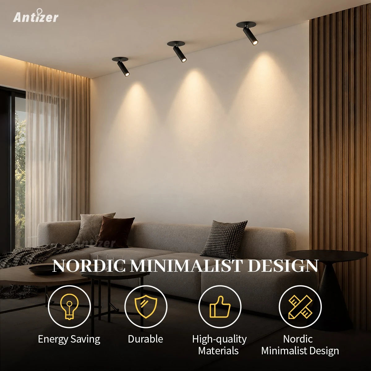 Antizer Aplique y Foco Nórdico Minimalista para Dormitorio