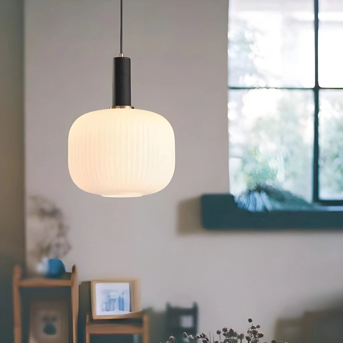 Antizer Nordic Vintage Glass Striped Pendeant Light