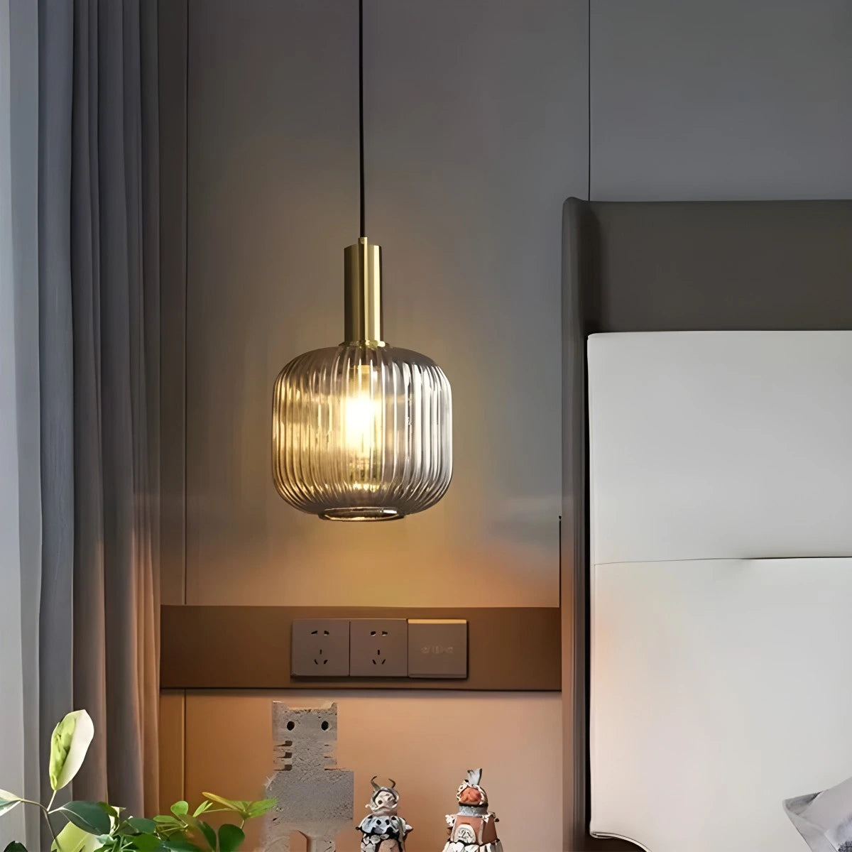 Antizer Nordic Vintage Glass Striped Pendeant Light