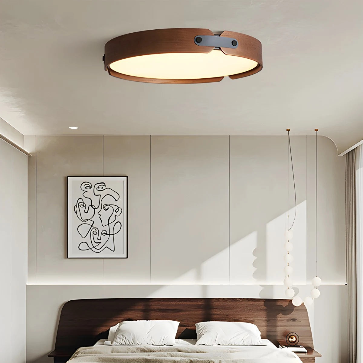 Antizer Nordic Wood Ceiling Light for Bedroom