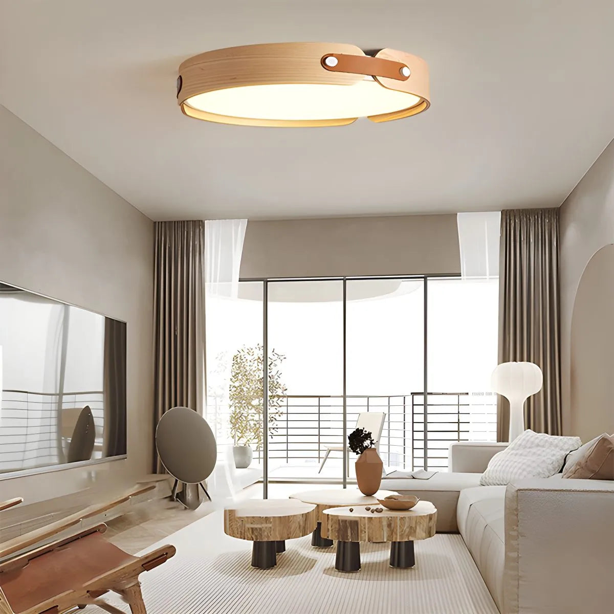 Antizer Nordic Wood Ceiling Light for Bedroom