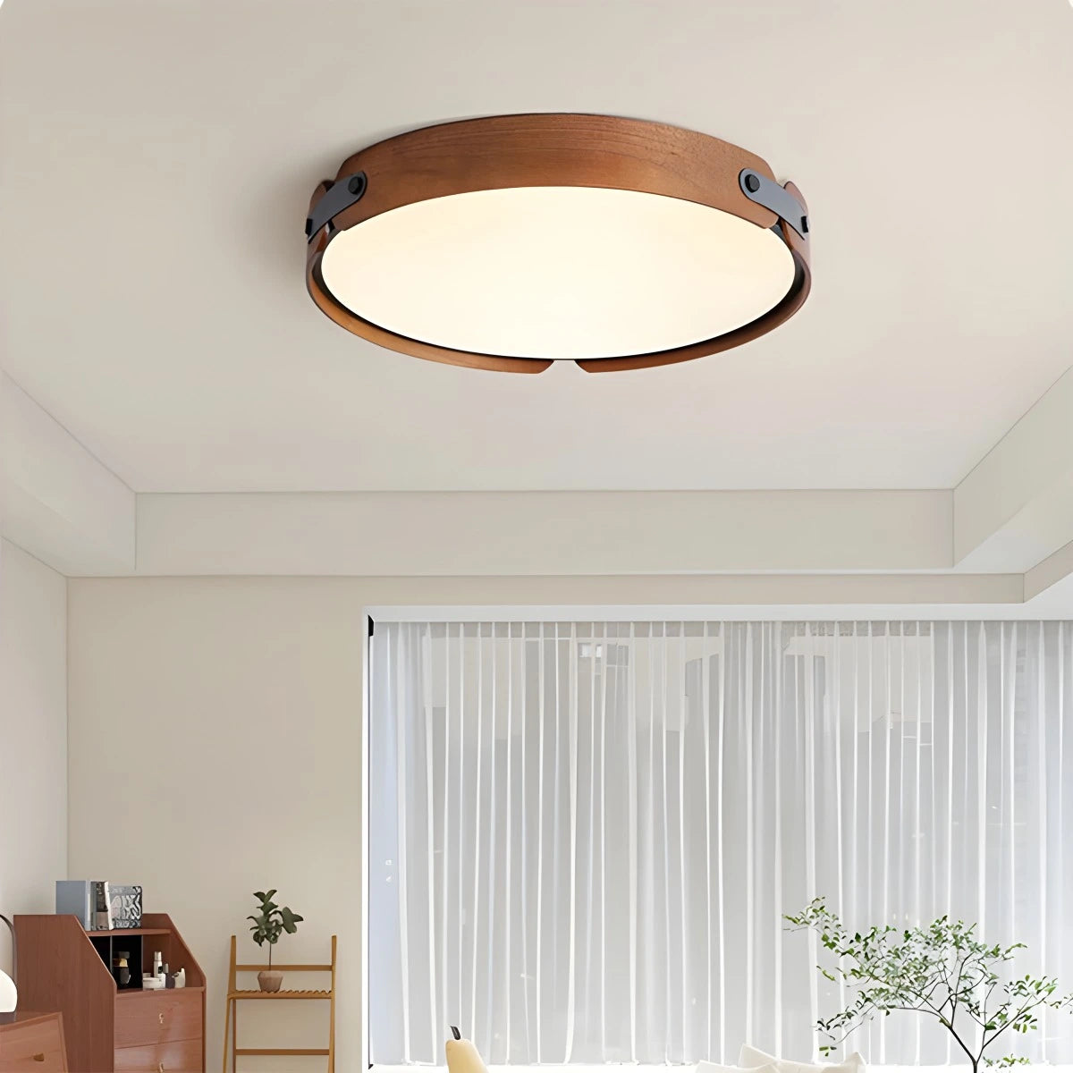 Antizer Nordic Wood Ceiling Light for Bedroom