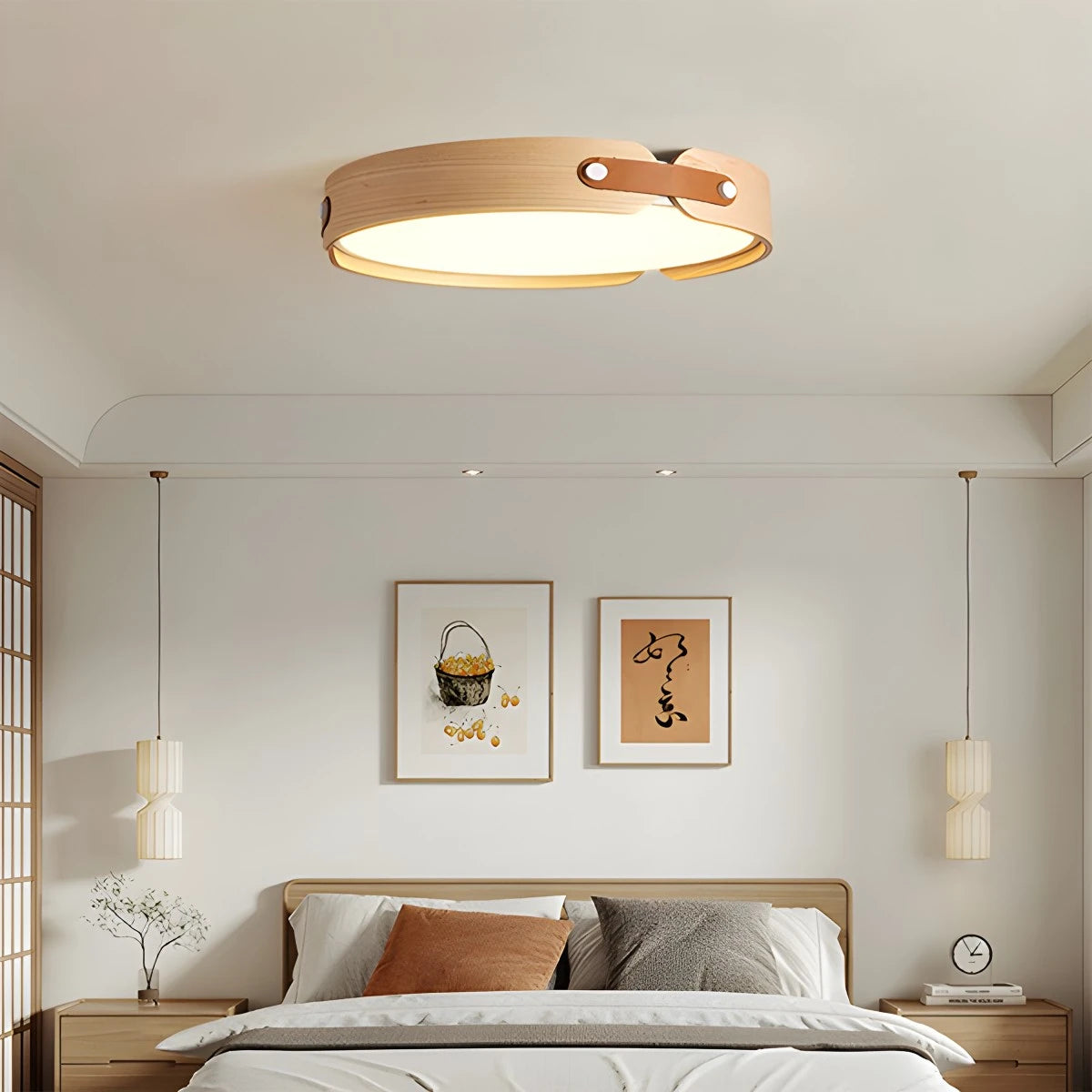 Antizer Nordic Wood Ceiling Light for Bedroom