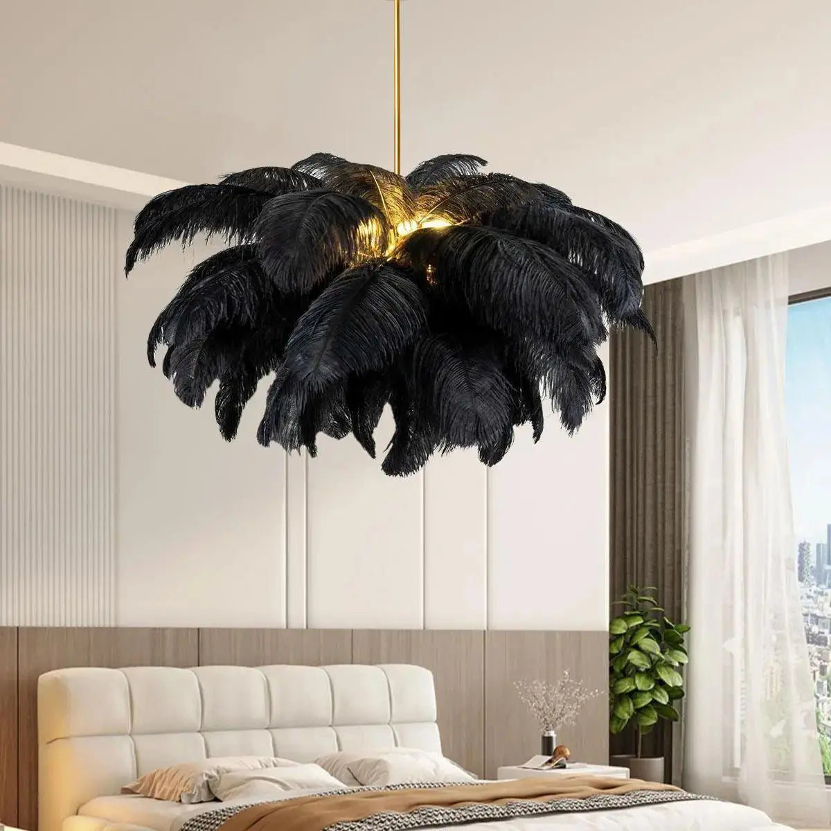 Antizer Ostrich Feather Chandelier Multiple Colors Available