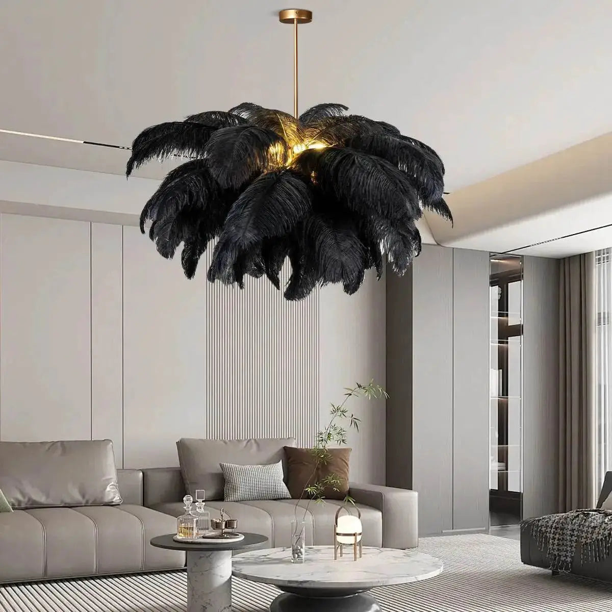 Antizer Ostrich Feather Chandelier Multiple Colors Available