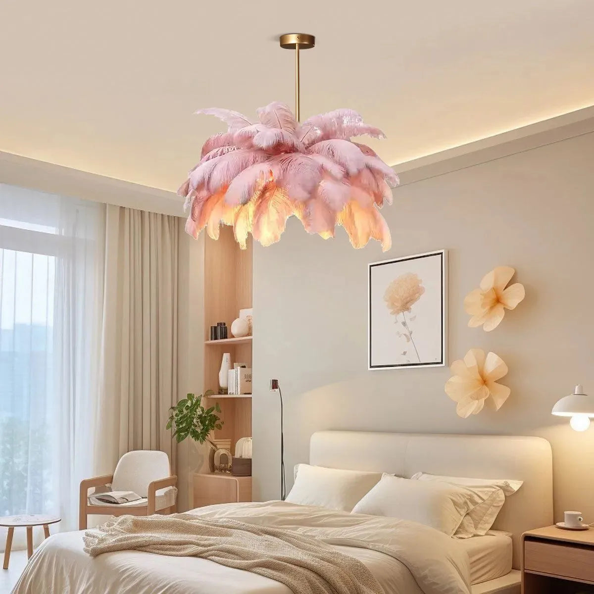 Antizer Ostrich Feather Chandelier Multiple Colors Available