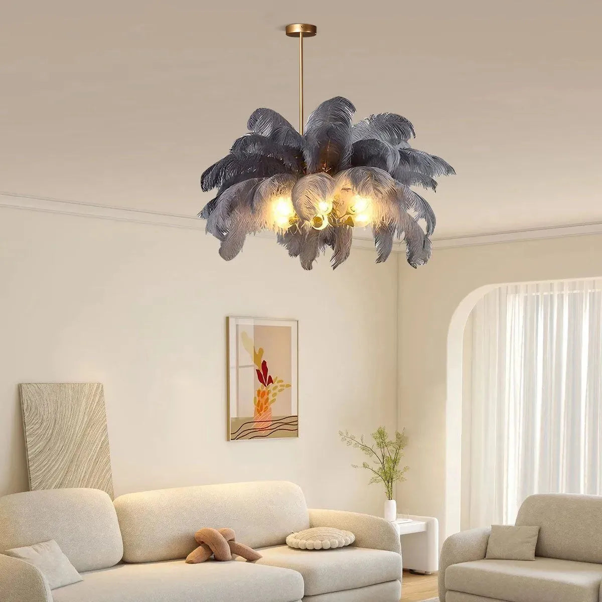 Antizer Ostrich Feather Chandelier Multiple Colors Available