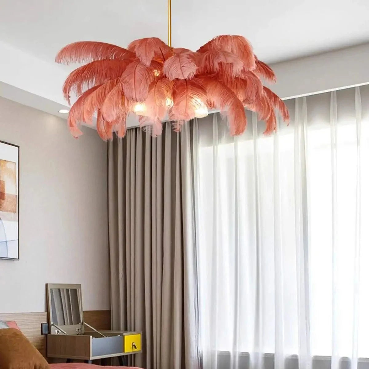 Antizer Ostrich Feather Chandelier Multiple Colors Available