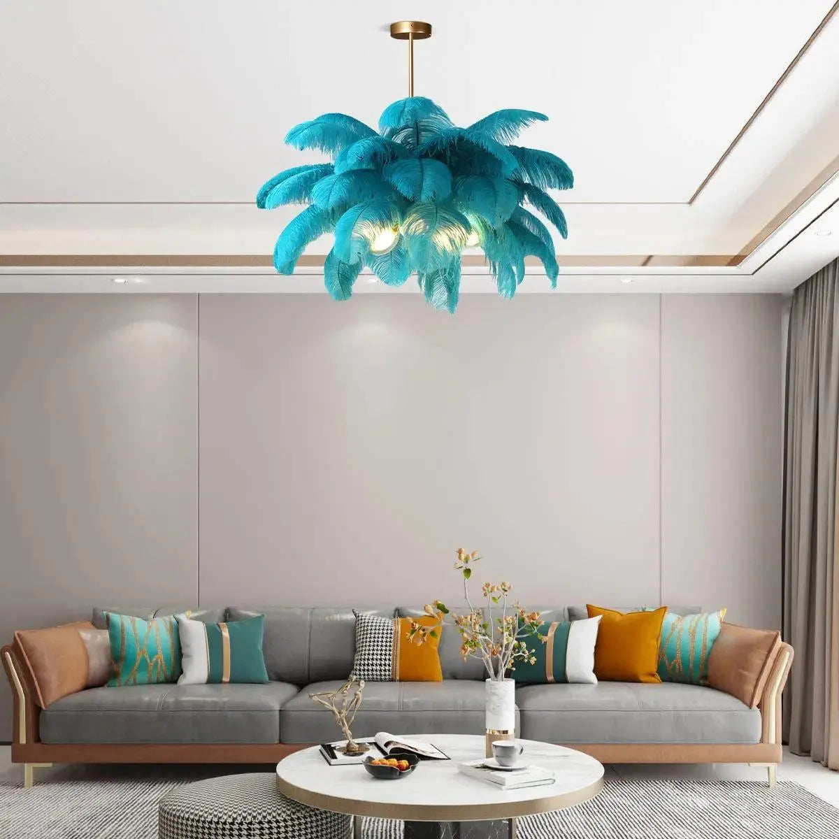 Antizer Ostrich Feather Chandelier Multiple Colors Available