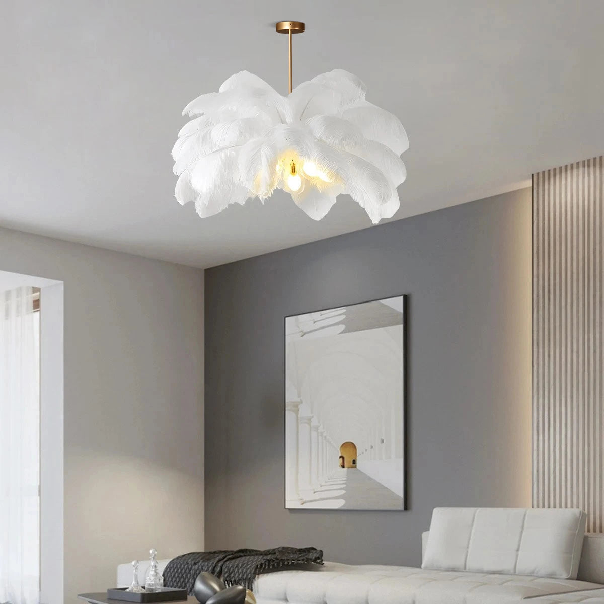 Antizer Ostrich Feather Chandelier Multiple Colors Available