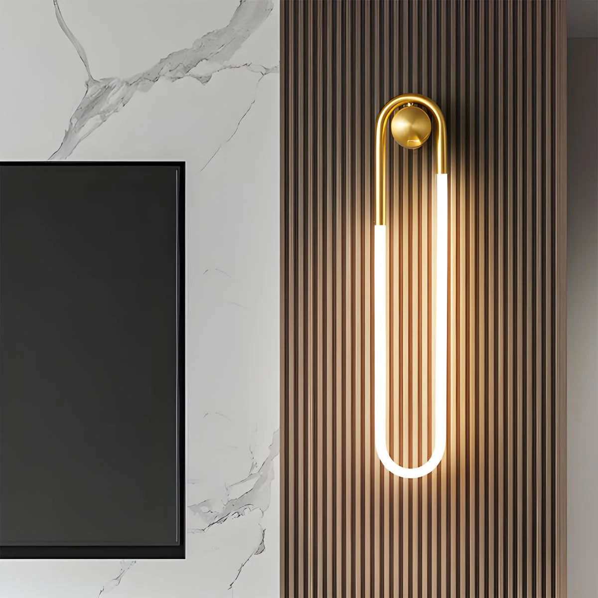 Antizer Oval Brass Wall Sconce for Living Room