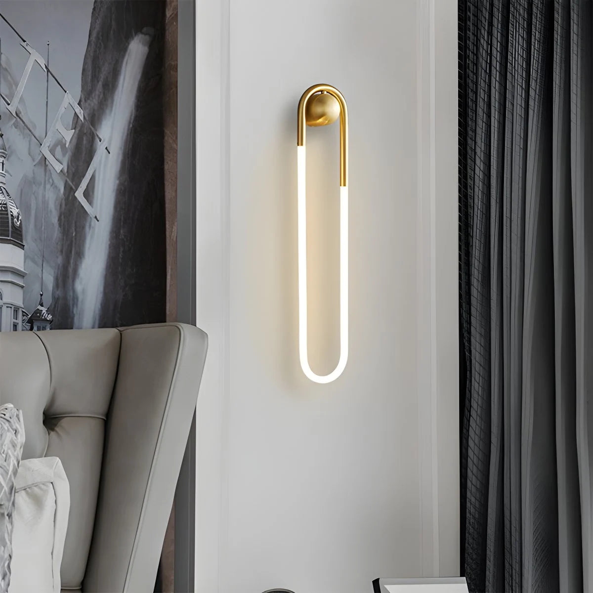 Antizer Oval Brass Wall Sconce for Living Room