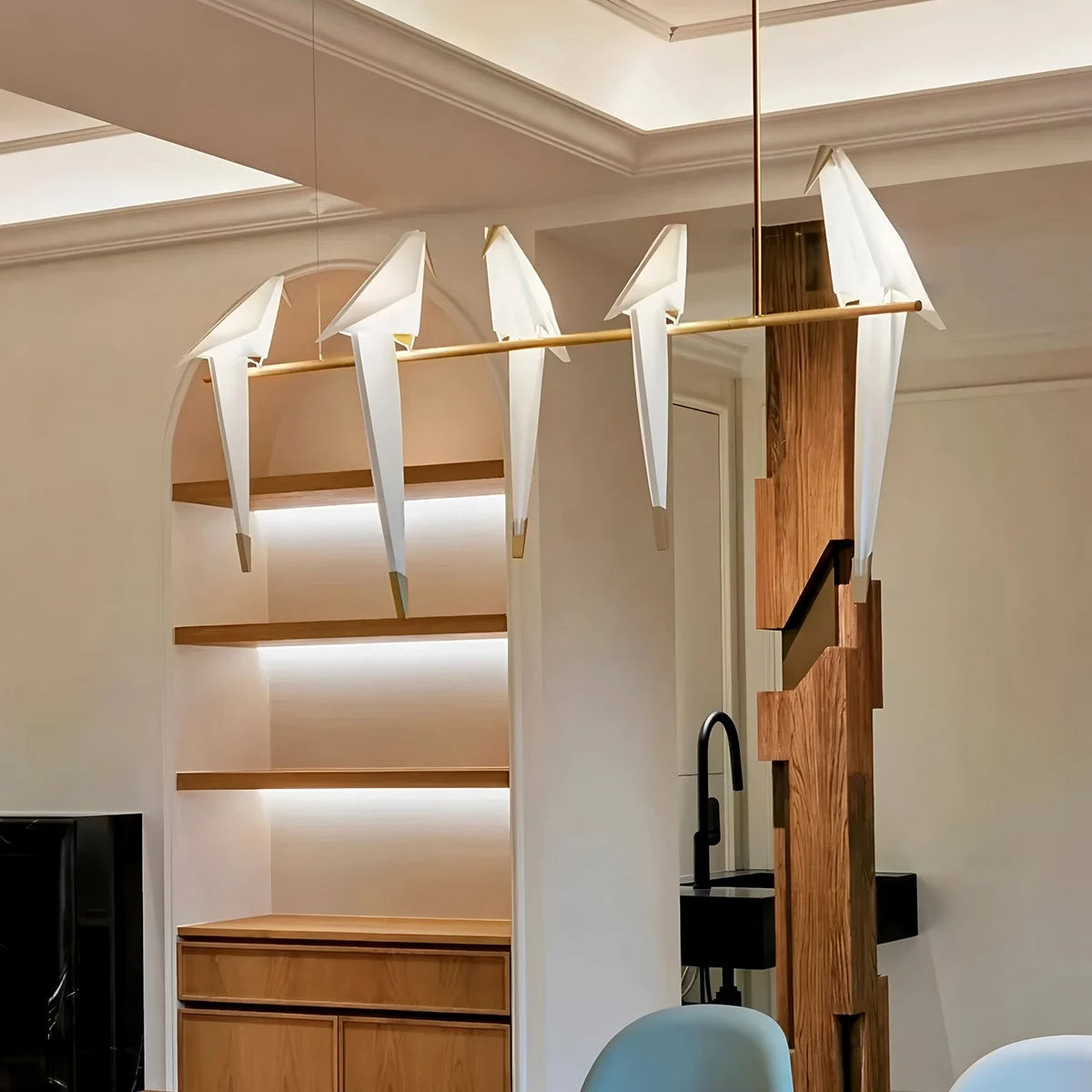 Antizer Paper Crane Bird Chandelier for Dining Room