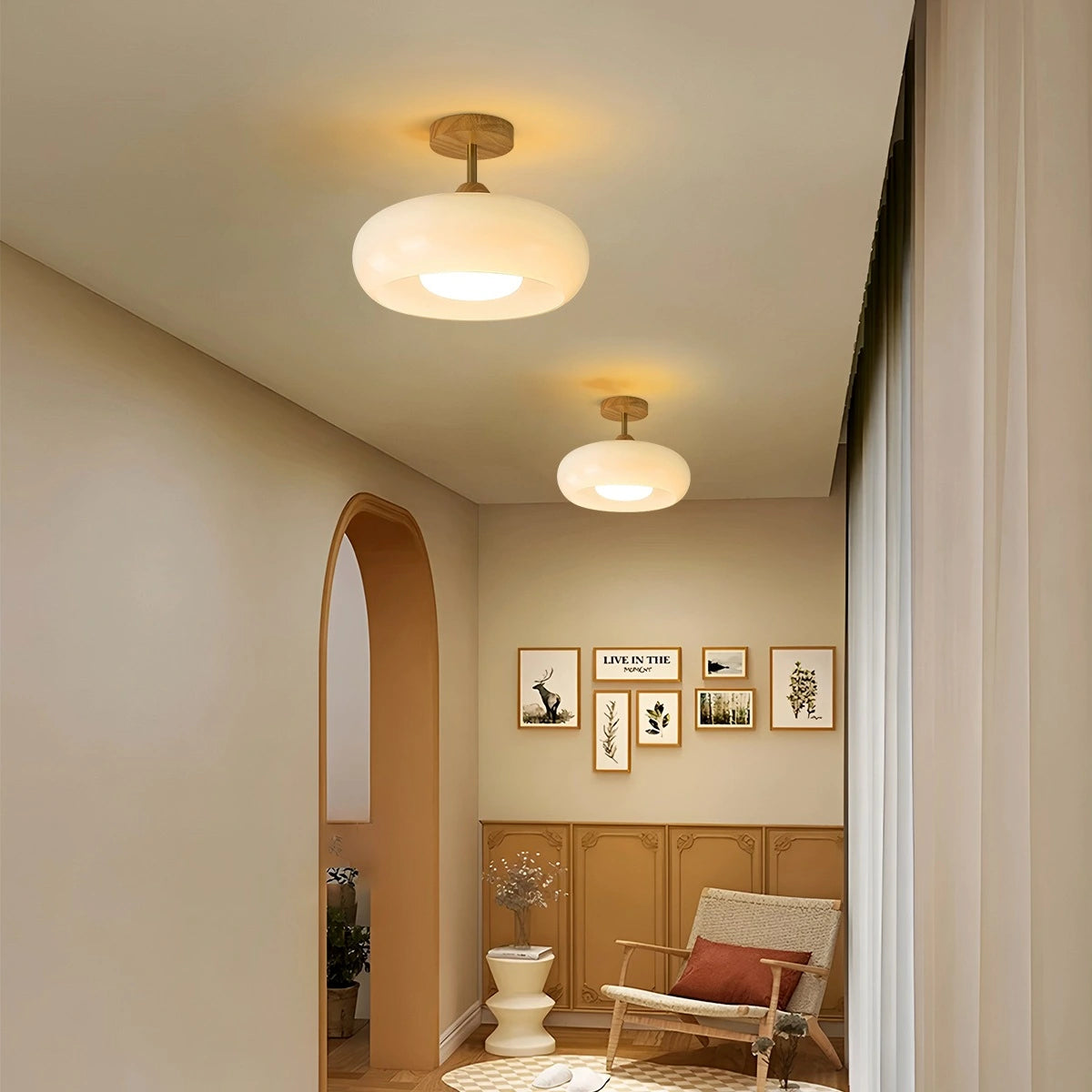 Antizer Plafonnier Retro Glass Ceiling Lamp